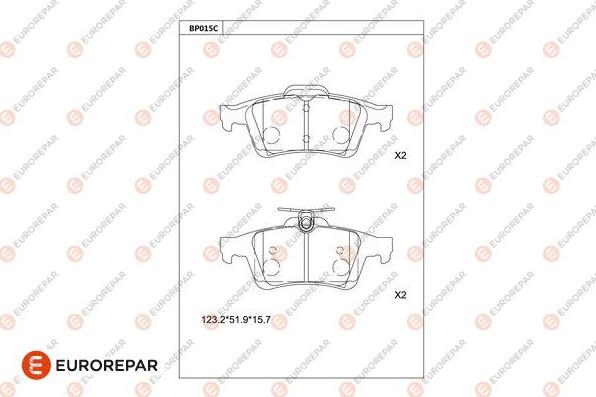 EUROREPAR 1677812980 - Тормозные колодки, дисковые, комплект unicars.by