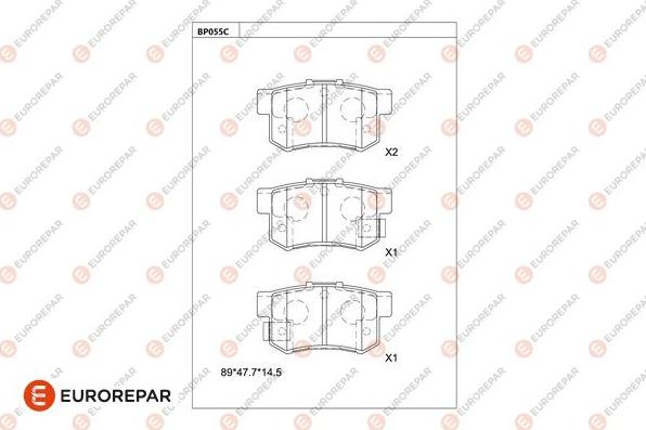 EUROREPAR 1677812580 - Тормозные колодки, дисковые, комплект unicars.by