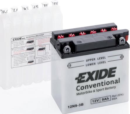 Exide 12N9-3B - Стартерная аккумуляторная батарея, АКБ unicars.by