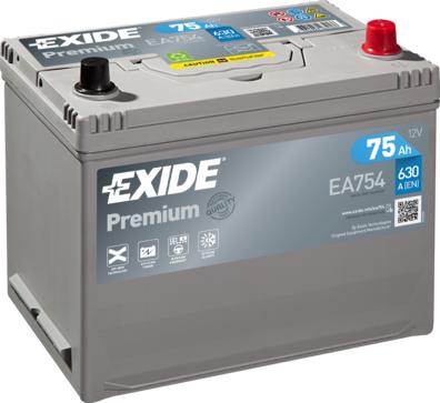 Exide EA754 - Стартерная аккумуляторная батарея, АКБ unicars.by