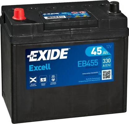 Exide EB455 - Стартерная аккумуляторная батарея, АКБ unicars.by