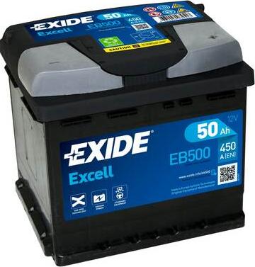 Exide EB500 - Стартерная аккумуляторная батарея, АКБ unicars.by