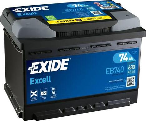 Exide EB740 - Стартерная аккумуляторная батарея, АКБ unicars.by