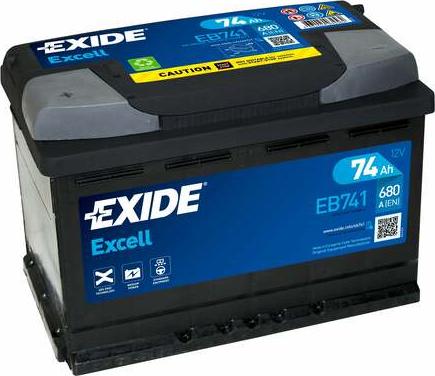 Exide EB741 - Стартерная аккумуляторная батарея, АКБ unicars.by