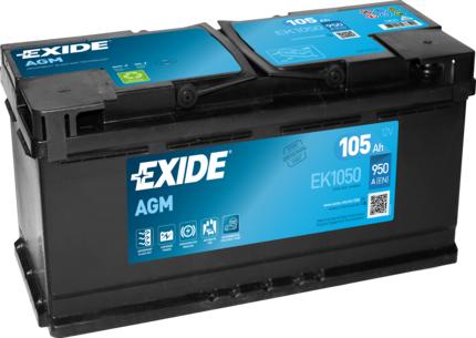 Exide EK1050 - Стартерная аккумуляторная батарея, АКБ unicars.by