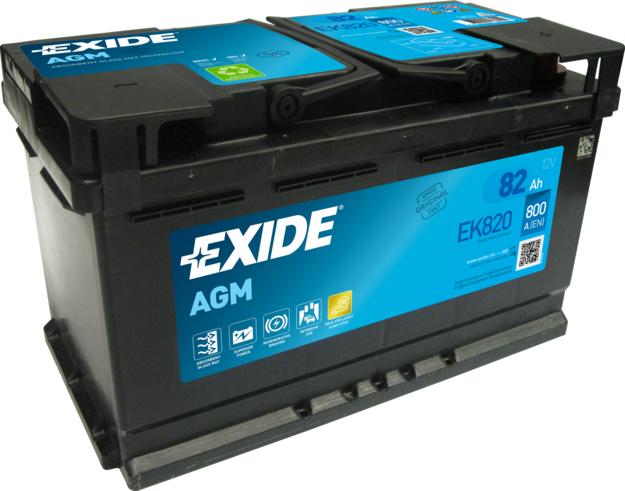 Exide EK820 - Стартерная аккумуляторная батарея, АКБ unicars.by