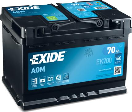 Exide EK700 - Стартерная аккумуляторная батарея, АКБ unicars.by