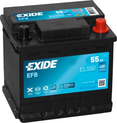 Exide EL550 - Стартерная аккумуляторная батарея, АКБ unicars.by