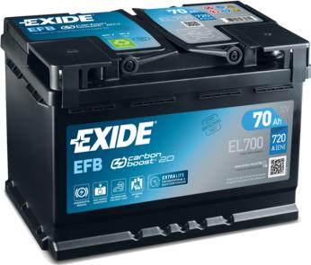 Exide EL700 - Стартерная аккумуляторная батарея, АКБ unicars.by