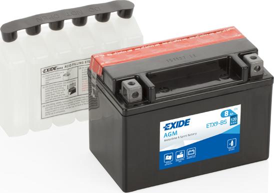 Exide ETX9-BS - Стартерная аккумуляторная батарея, АКБ unicars.by