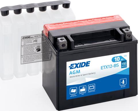 Exide ETX12-BS - Стартерная аккумуляторная батарея, АКБ unicars.by