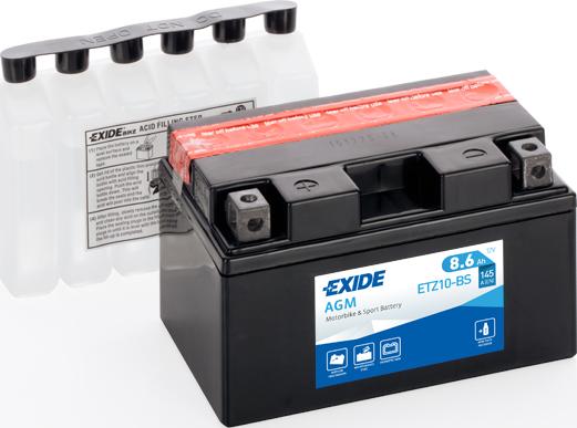 Exide ETZ10-BS - Стартерная аккумуляторная батарея, АКБ unicars.by