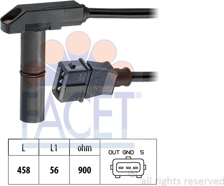 FACET 9.0058 - Датчик импульсов, коленвал unicars.by