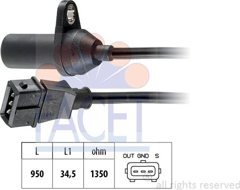 FACET 9.0175 - Датчик импульсов, коленвал unicars.by