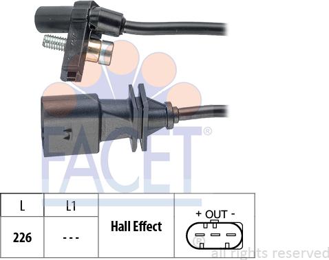 FACET 9.0759 - Датчик импульсов, коленвал unicars.by