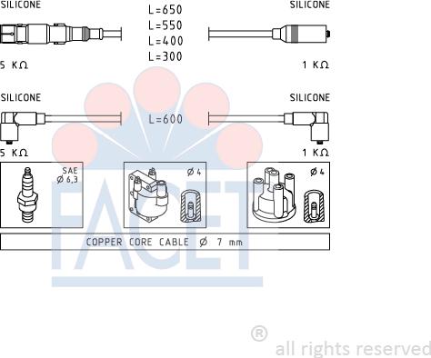 FACET 4.9933 - Комплект проводов зажигания unicars.by