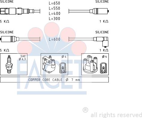 FACET 4.9932 - Комплект проводов зажигания unicars.by