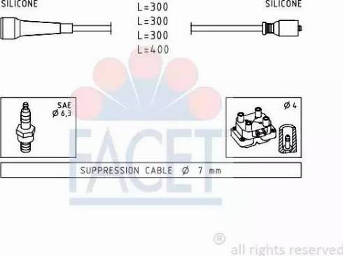 FACET 4.9492 - Комплект проводов зажигания unicars.by