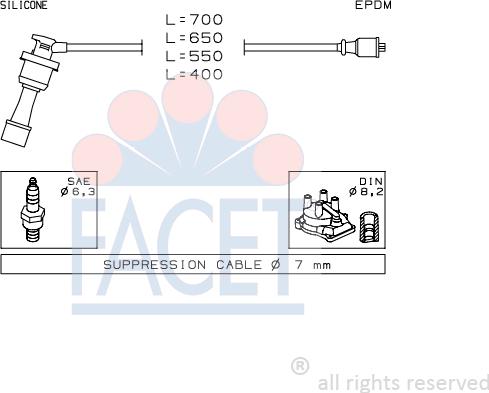 FACET 4.9401 - Комплект проводов зажигания unicars.by