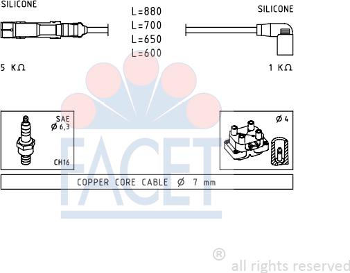 FACET 4.9595 - Комплект проводов зажигания unicars.by