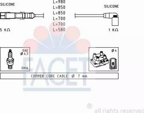 FACET 4.9590 - Комплект проводов зажигания unicars.by