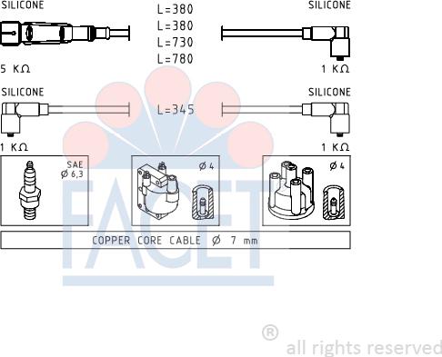 FACET 4.9569 - Комплект проводов зажигания unicars.by