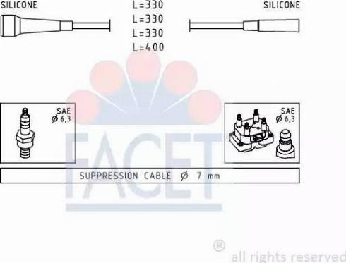 FACET 4.9501 - Комплект проводов зажигания unicars.by