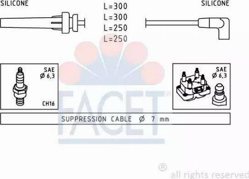 FACET 4.9508 - Комплект проводов зажигания unicars.by