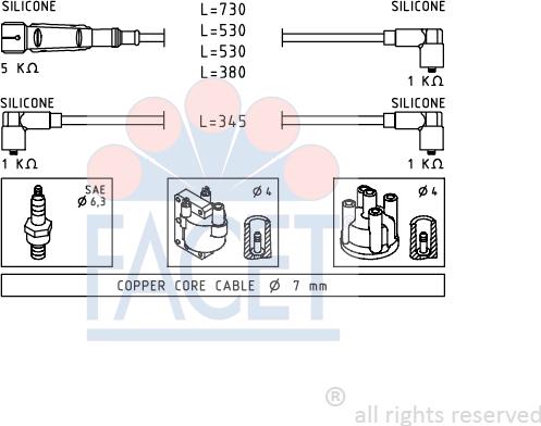 FACET 4.9641 - Комплект проводов зажигания unicars.by