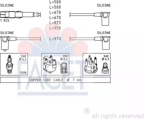 FACET 4.9657 - Комплект проводов зажигания unicars.by