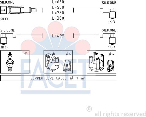 FACET 4.9660 - Комплект проводов зажигания unicars.by