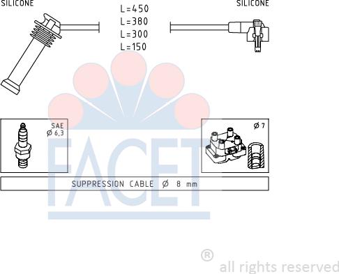 FACET 4.9630 - Комплект проводов зажигания unicars.by