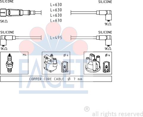 FACET 4.9364 - Комплект проводов зажигания unicars.by