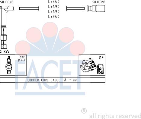 FACET 4.9305 - Комплект проводов зажигания unicars.by