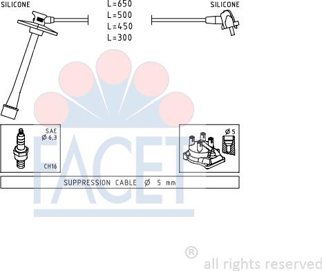 FACET 4.9793 - Комплект проводов зажигания unicars.by