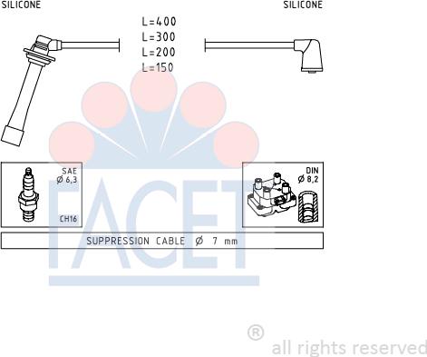 FACET 4.9745 - Комплект проводов зажигания unicars.by