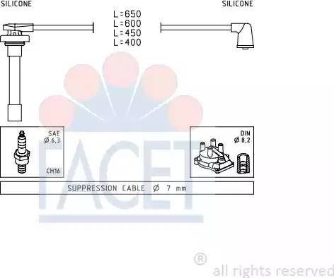 FACET 4.9714 - Комплект проводов зажигания unicars.by