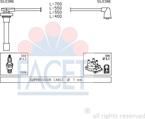 FACET 4.9711 - Комплект проводов зажигания unicars.by