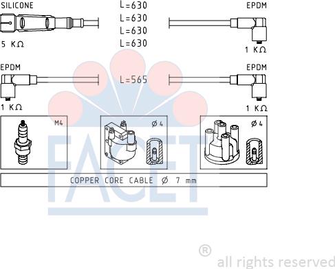 FACET 4.8493 - Комплект проводов зажигания unicars.by