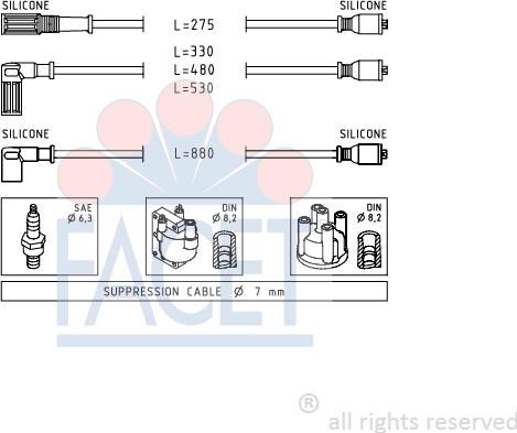 FACET 4.8354 - Комплект проводов зажигания unicars.by