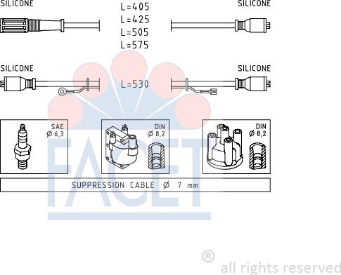 FACET 4.8386 - Комплект проводов зажигания unicars.by