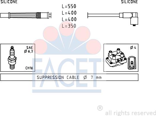 FACET 4.7229 - Комплект проводов зажигания unicars.by