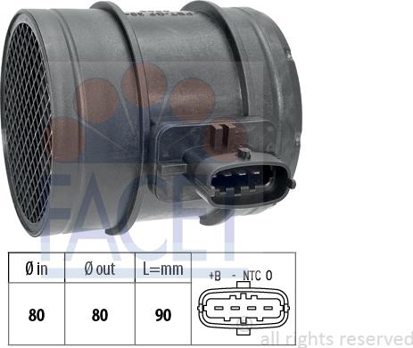 FACET 10.1483 - Датчик потока, массы воздуха unicars.by