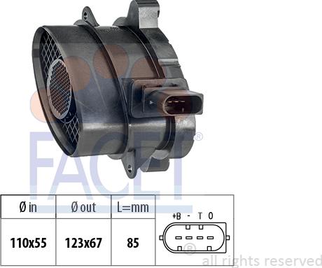 FACET 10.1005 - Датчик потока, массы воздуха unicars.by