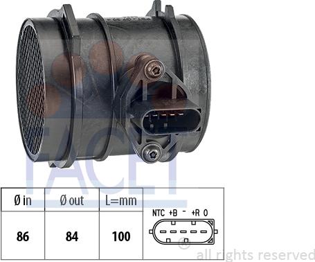 FACET 10.1076 - Датчик потока, массы воздуха unicars.by