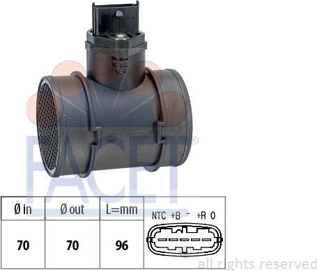 FACET 10.1155 - Датчик потока, массы воздуха unicars.by