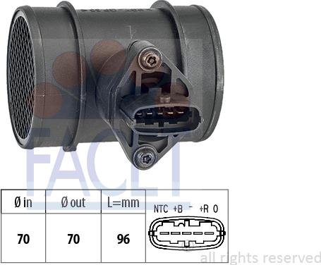 FACET 10.1264 - Датчик потока, массы воздуха unicars.by