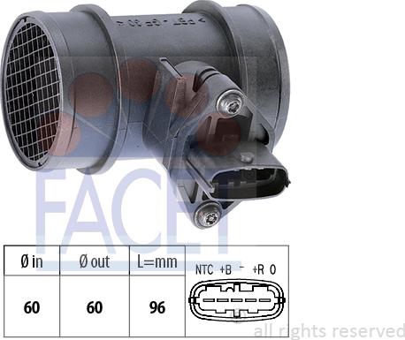 FACET 10.1285 - Датчик потока, массы воздуха unicars.by