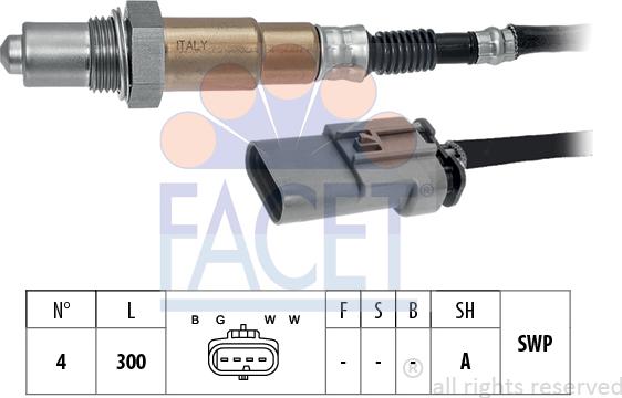 FACET 10.8349 - Лямбда-зонд, датчик кислорода unicars.by