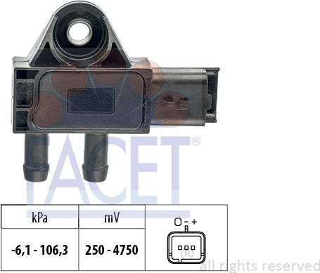 FACET 10.3271 - Датчик, давление выхлопных газов unicars.by